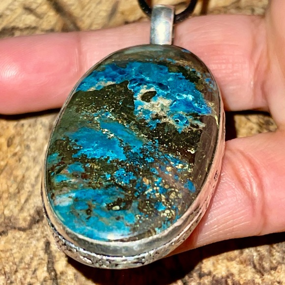 Chessylite Azurite Pendant 2 1/4” - Picture 4 of 10